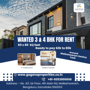 Wanted 3 & 4 BHK for Rent