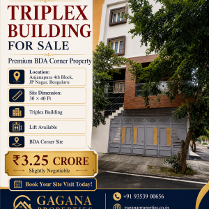 Triplex Building for Sale in Anjanapura 4th Block, JP Nagar, Bengaluru