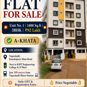 3 BHK Flat for Sale in Vajarahalli