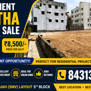 15,000 Sq.Ft Betterment A Khata Site for Sale in SMV Layout