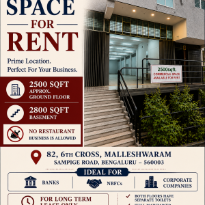 Commercial Space for Rent in Malleshwaram, Bengaluru
